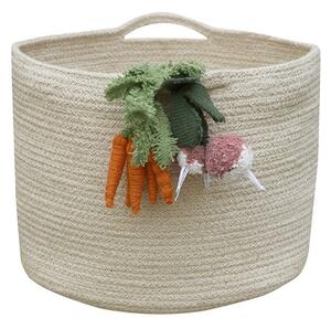 Krémový látkový detský kôš na hračky ø 30x23 cm Veggies – Lorena Canals