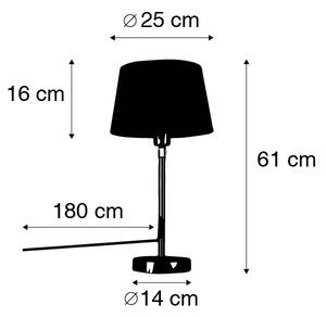 Stolová lampa zlatá / mosadz s čiernym tienidlom nastaviteľná 25 cm - Parte