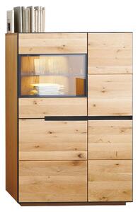 VYSOKÁ KOMODA, dub, antracitová, farba duba, 89/136/38 cm Linea Natura - Obývacie zostavy
