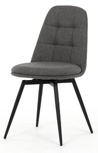 Autronic - Židle jídelní, šedá látka, 360° otočný mechanismus, černý matný lak, kovové nohy - DCL-V2040 GREY2