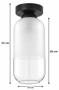 BRILAGI - LED stropné svietidlo RETRO GLASS 1xE27/60W/230V pr. 14 cm čierna/biela