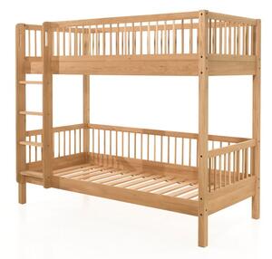 Poschodová detská posteľ z dubového dreva v prírodnej farbe 90x200 cm Forrest – Vipack