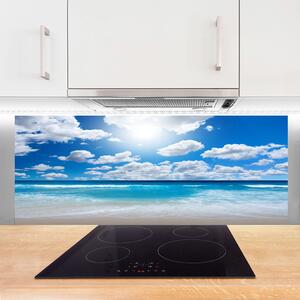 Nástenný panel  More pláž mraky príroda 125x50 cm