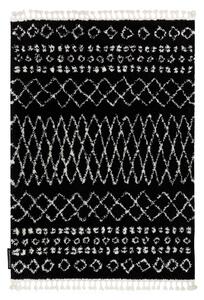 Koberec BERBER ETHNIC 63802, čierna -biela - strapce, Maroko Shaggy