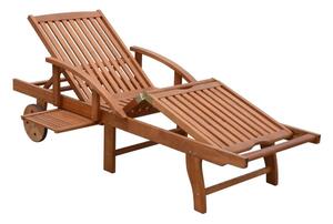 Hnedé drevené záhradné ležadlo Beverly Hills – Garden Pleasure