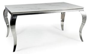 Jedálenský stôl PRINCE CERAMIC | biely lesk 90 x 150 cm