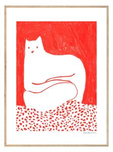 Autorský plagát Cat in Red by Cinzia Franceschini 30 x 40 cm