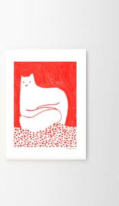 Autorský plagát Cat in Red by Cinzia Franceschini 30x40 cm