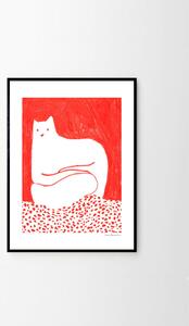 Autorský plagát Cat in Red by Cinzia Franceschini 30x40 cm