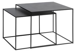 Čierne kovové konferenčné stolíky v súprave 2 ks 65x65 cm Pebble – Unique Furniture