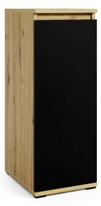 Vysoká komoda DAKKA, 40x88x30, dub artisan/černý