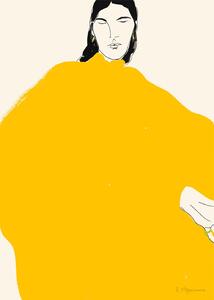 Autorský plagát Yellow Dress by Rosie McGuinness 50x70 cm