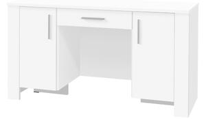 Písací stôl 1SZ2D CESIRO, 140x77x55, biela