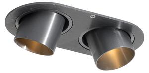 Okrúhle zapustené bodové svetlo tmavosivé GU10 35 mm sklopné 2-svetlo - Installa