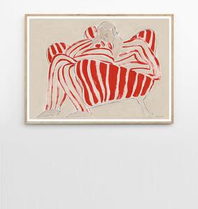 Autorský plakát Red Chair by Sofia Lind 50x70 cm