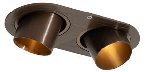 Zaoblené zapustené bodové svetlo tmavá bronz GU10 35 mm sklopné 2-svetlo - Installa