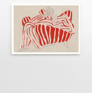 Autorský mini plagát Red Chair by Sofia Lind A5