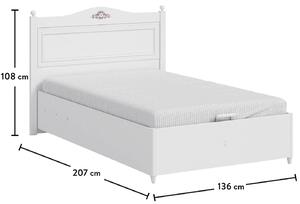 Detská posteľ 120x200cm Ballerina - biela