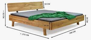 Zaoblená manželská posteľ z masívu dub 180 x 200 cm EDITA