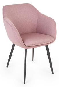 Besoa James, čalúnená stolička, penová výplň, 100 % polyester, oceľové nohy, ružová