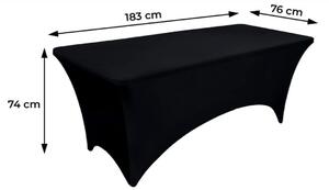 Poťah na cateringový stôl 180cm elastický čierny
