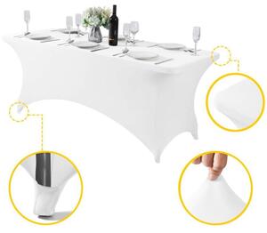 Poťah na cateringový stôl 180cm elastický biely