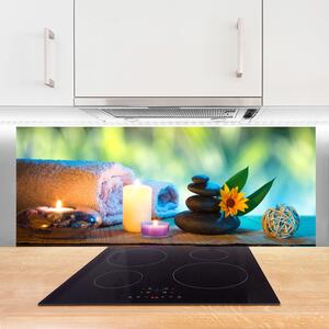 Nástenný panel  Sviečky uterák umenie 125x50 cm