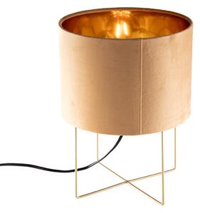 Moderne tafellamp geel met goud - Rosalina