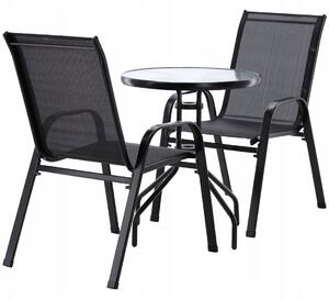 GARDEN SELECT Sada záhradného nábytku pre 2 osoby + stolík v čiernej farbe