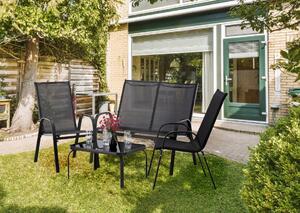 GARDEN SELECT Sada záhradného nábytku pre 4 osoby + stolík v čiernej farbe