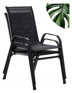 GARDEN SELECT Sada záhradného nábytku pre 4 osoby + stolík v čiernej farbe