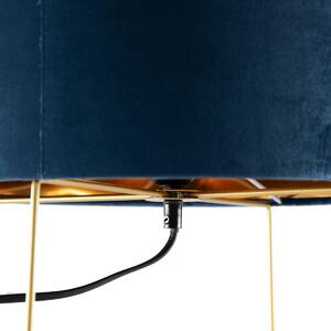Moderne tafellamp blauw met goud - Rosalina
