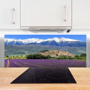 Nástenný panel  Lúka kvety hory príroda 125x50 cm