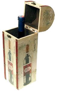 Drevená truhlica na víno Cabernet Sauvignon (Darček pre muža vinára, truhlica na fľaše predaj)