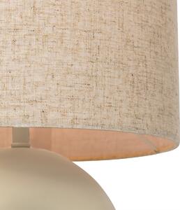 Dizajnová stolná lampa béžová s béžovým ľanovým tienidlom - Lotti
