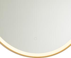 Kúpeľňové zrkadlo zlaté 70 cm vrátane LED s dotykovým stmievačom - Miral