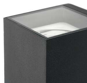 Prios vonkajšie nástenné svietidlo Tetje, čierne, hranaté, 11,5 cm, 2 kusy