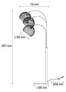 Moderná stojaca lampa čierna 3-svetlá - Koopa