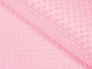 Biante Detská obliečka na vankúš Minky 3D bodky MKP-035 Svetlo ružová 40 x 40 cm