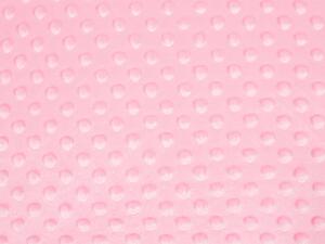 Detská látka Minky 3D bodky MKP-035 Svetlo ružová - šírka 150 cm