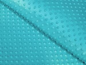 Biante Detská obliečka na vankúš Minky 3D bodky MKP-038 Tyrkysovo modrá 40 x 40 cm