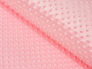 Biante Detská obliečka na vankúš Minky 3D bodky MKP-037 Korálovo ružová 40 x 40 cm