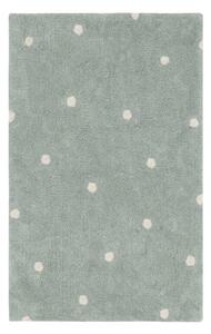 Prateľný ručne tkaný bavlnený detský koberec v mentolovej farbe 100x150 cm Mini Dot Blue Sage – Lorena Canals