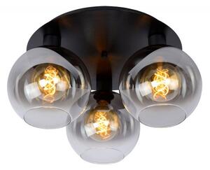 Lucide MARIUS Ceiling Light 3x E27 Black/Smoke Glass 74114/03/30