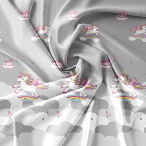 Obliečky z mikrovlákna QUEEN UNICORN sivé Rozmer obliečky: 70 x 80 cm | 140 x 200 cm