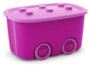 Ružový plastový detský úložný box 58x39x32 cm Funny Box – KIS