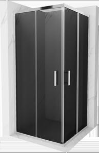 Mexen Rio, štvorcový sprchovací kút s posuvnými dverami 90(dvere) x 90(dvere) x 190 cm, 6mm šedé sklo, chrómový profil, 860-090-090-01-40