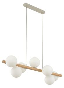Závesný luster Estera Wood s dekorom dreva pre žiarovky 7x G9 – LED lustre a svietidlá > Lustre