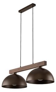 Hnedý závesný luster Oslo pre žiarovku 2x E27 – LED lustre a svietidlá > Lustre