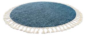 Okrúhly koberec BERBER 9000, modrá-strapce, Maroko, Shaggy